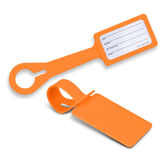 Orange Silicone Luggage Tags